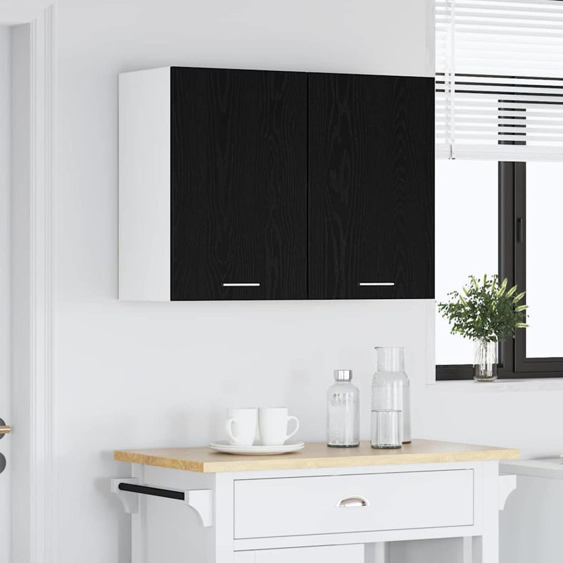 vidaXL Hanging Cabinet Lyon Black Oak 80 x 31 x 60 cm Engineered Wood