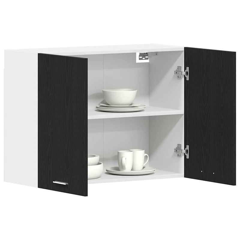 vidaXL Hanging Cabinet Lyon Black Oak 80 x 31 x 60 cm Engineered Wood