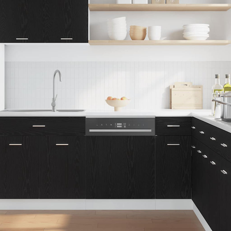 vidaXL Dishwasher Panel "Lyon" Black Oak 60x1,5x67 cm Engineered Wood