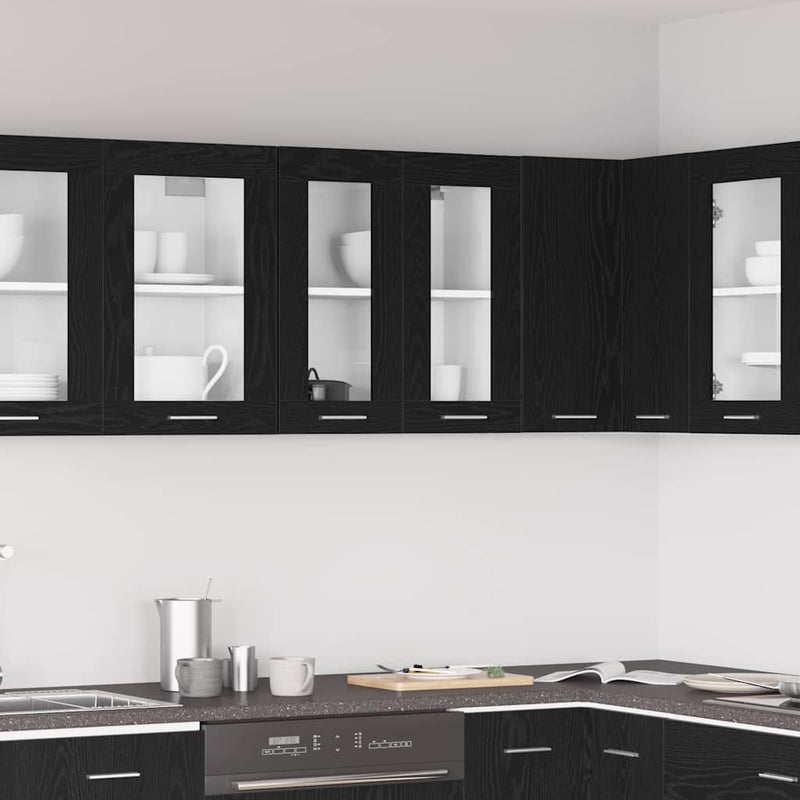 vidaXL Hanging Cabinet Black Oak 60 x 31 x 60 cm Engineered Wood