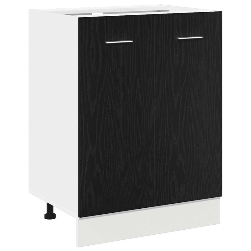 vidaXL Bottom Cabinet Black Oak 60x46x81,5 cm Engineered Wood