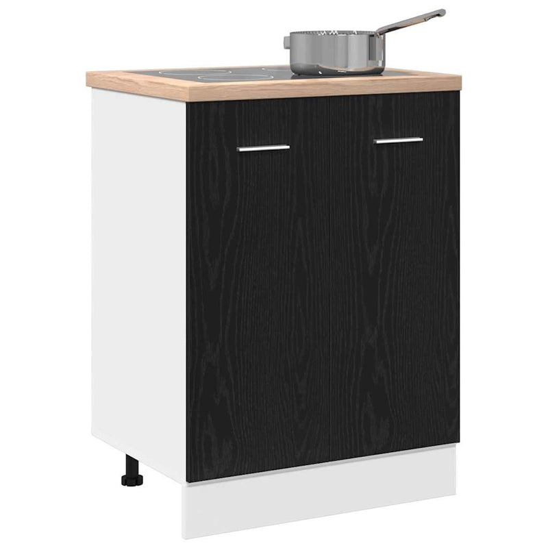 vidaXL Bottom Cabinet Black Oak 60x46x81,5 cm Engineered Wood