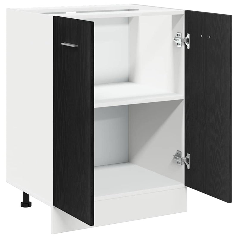 vidaXL Bottom Cabinet Black Oak 60x46x81,5 cm Engineered Wood