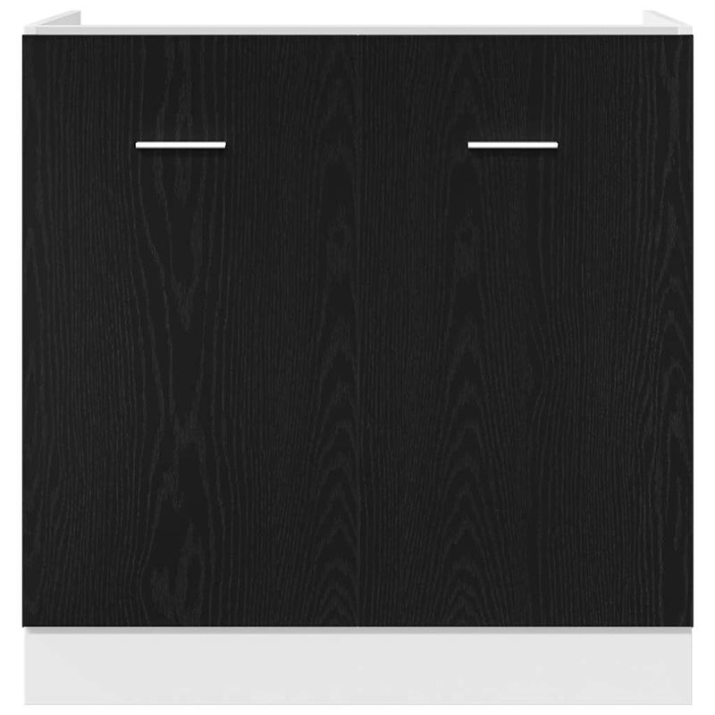 vidaXL Sink Bottom Cabinet Black Oak 80x46x81.5 cm Engineered Wood