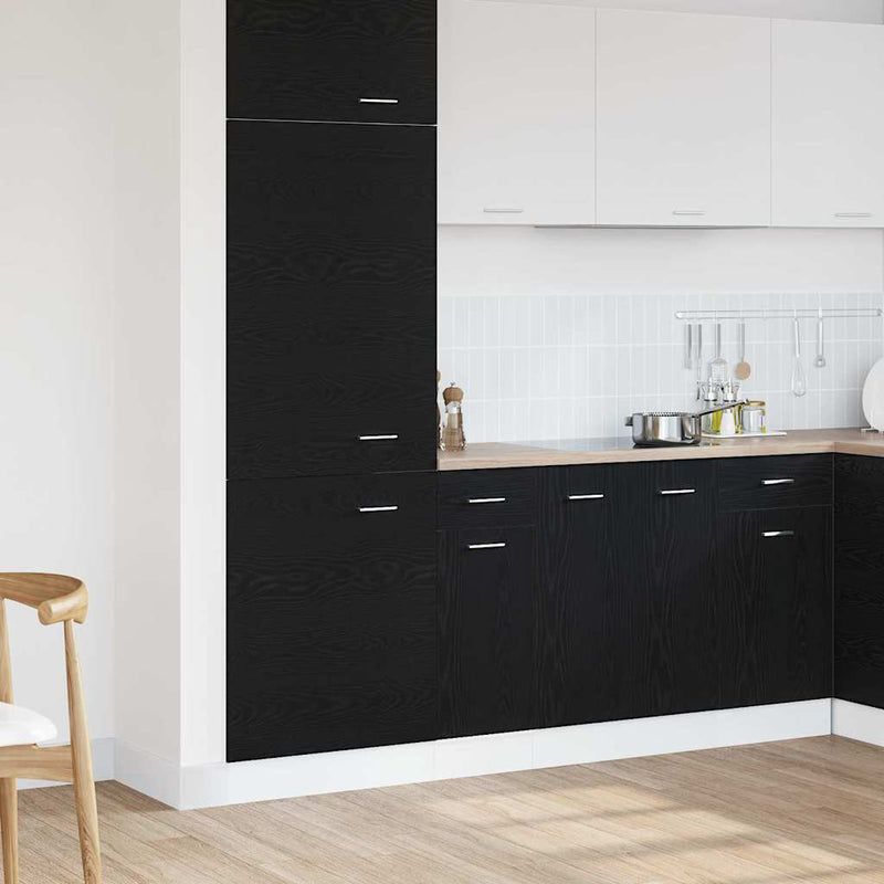 vidaXL Drawer Bottom Cabinet Riga Black oak 30 x 46 x 81,5 cm