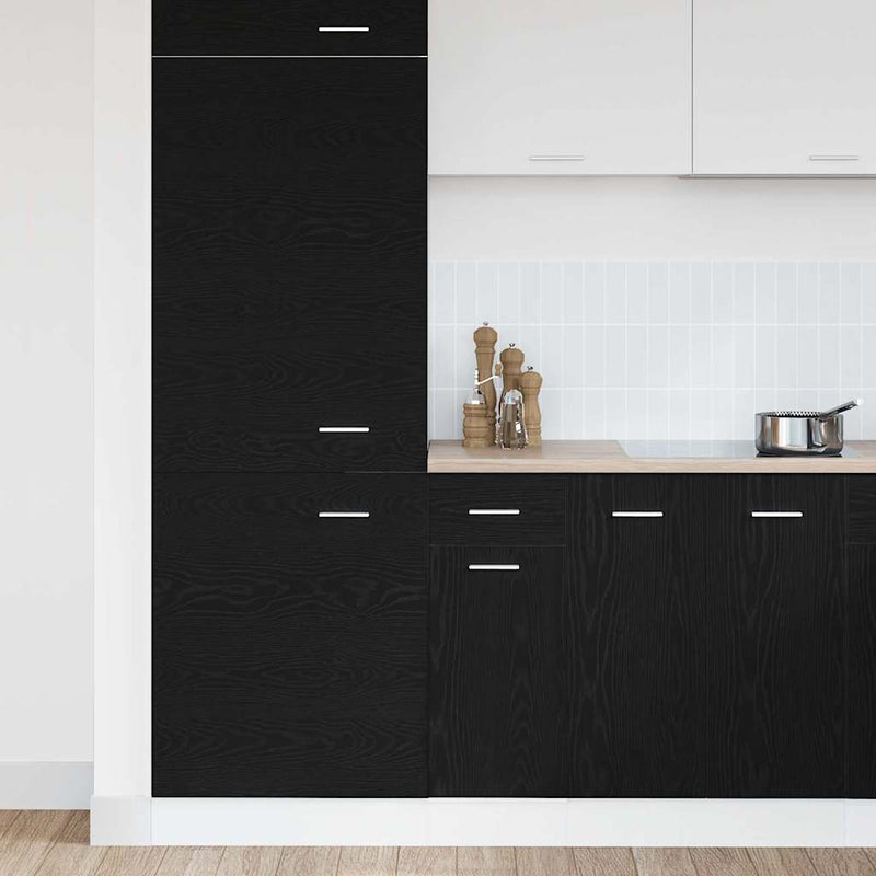 vidaXL Drawer Bottom Cabinet Riga Black oak 30 x 46 x 81,5 cm