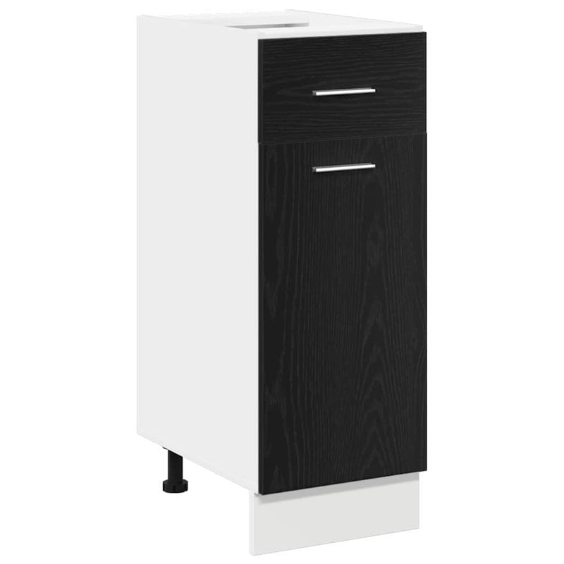vidaXL Drawer Bottom Cabinet Riga Black oak 30 x 46 x 81,5 cm