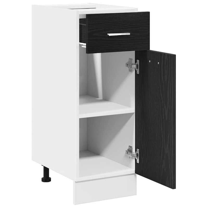 vidaXL Drawer Bottom Cabinet Riga Black oak 30 x 46 x 81,5 cm