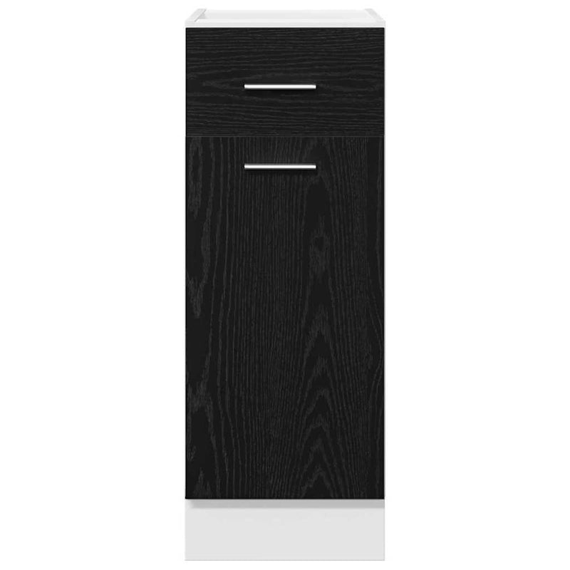 vidaXL Drawer Bottom Cabinet Riga Black oak 30 x 46 x 81,5 cm