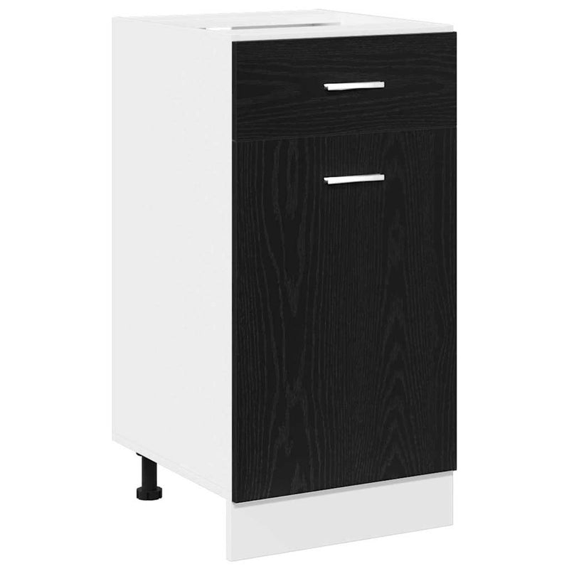 vidaXL Drawer Bottom Cabinet Riga Black oak 40 x 46 x 81,5 cm
