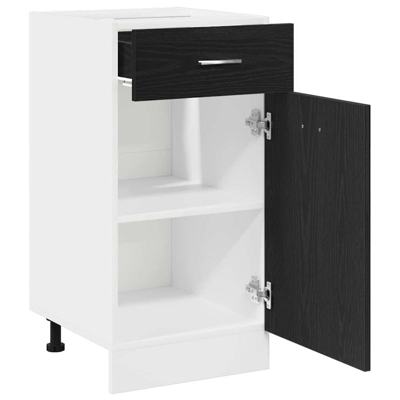 vidaXL Drawer Bottom Cabinet Riga Black oak 40 x 46 x 81,5 cm