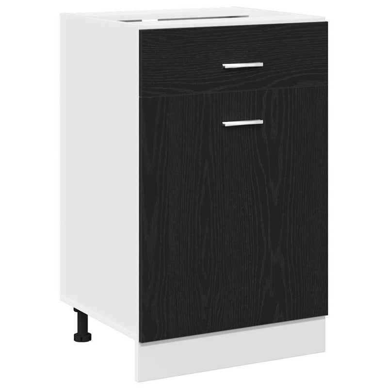 vidaXL Drawer Cabinet Riga Black oak 50 x 46 x 81,5 cm Engineered Wood