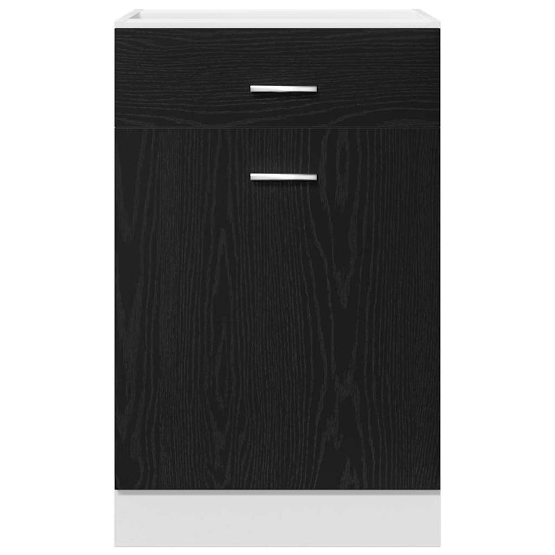 vidaXL Drawer Cabinet Riga Black oak 50 x 46 x 81,5 cm Engineered Wood