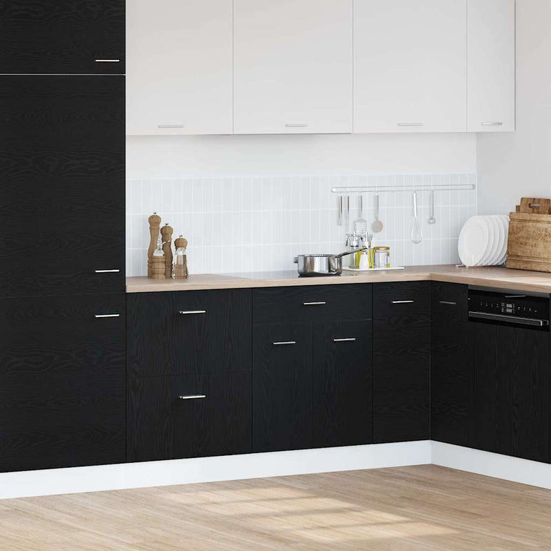 vidaXL Hanging Cabinet with Drawer Riga Black Oak 60 x 46 x 81,5 cm