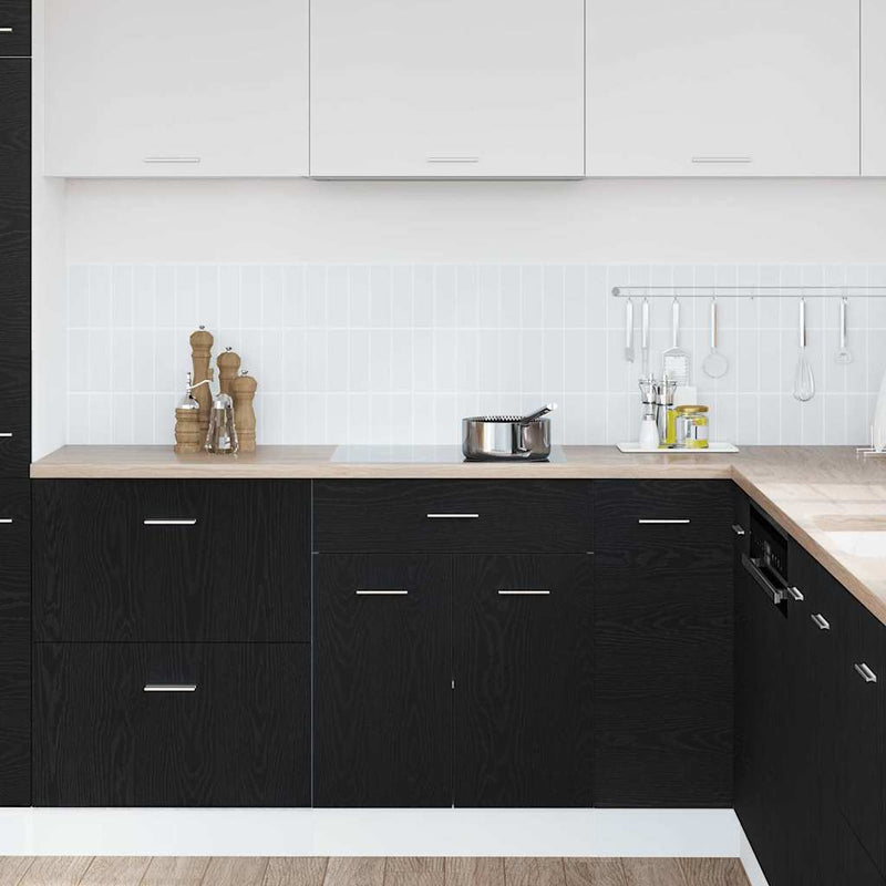 vidaXL Hanging Cabinet with Drawer Riga Black Oak 60 x 46 x 81,5 cm