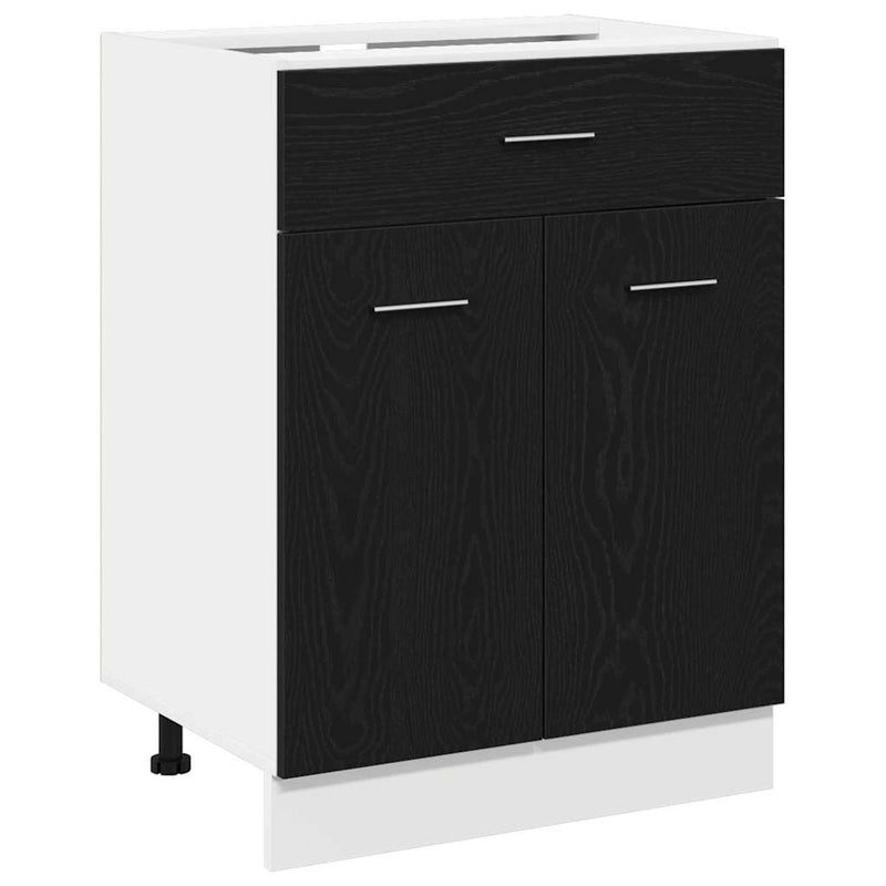 vidaXL Hanging Cabinet with Drawer Riga Black Oak 60 x 46 x 81,5 cm