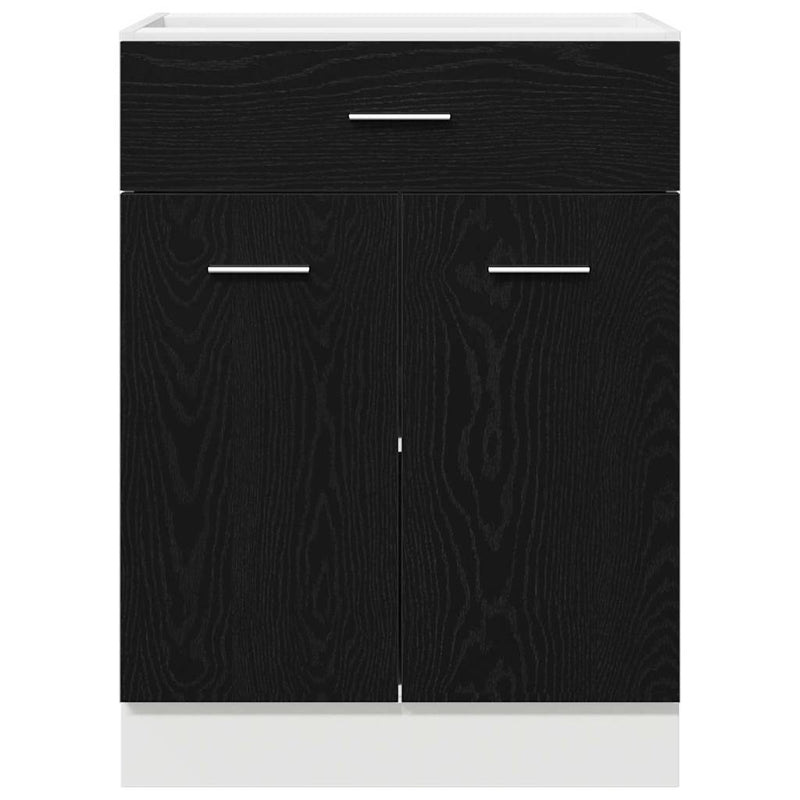 vidaXL Hanging Cabinet with Drawer Riga Black Oak 60 x 46 x 81,5 cm