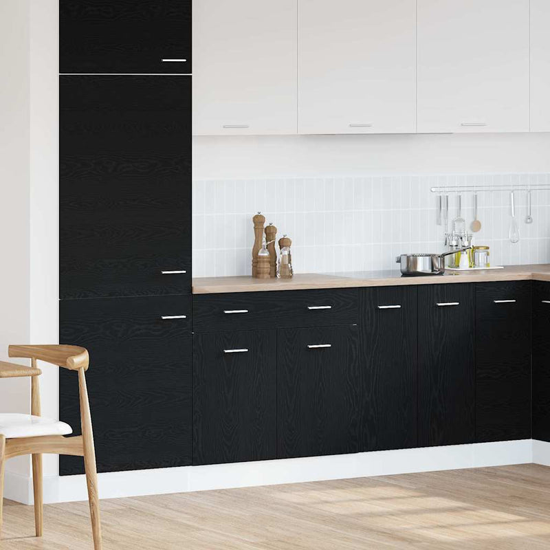 vidaXL Hanging Cabinet with Drawer Riga Black Oak 80 x 31 x 81.5 cm