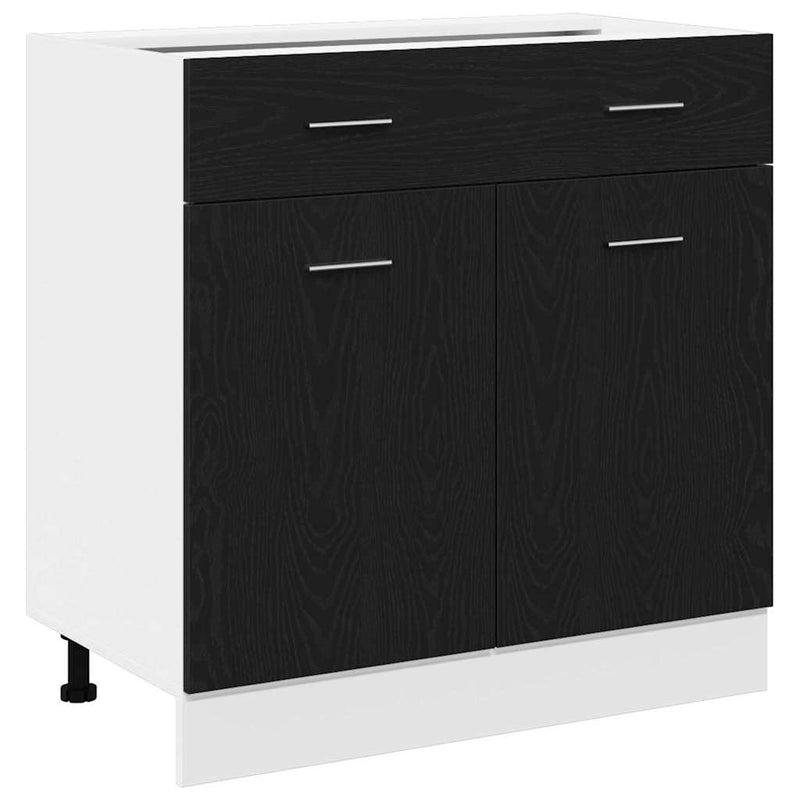 vidaXL Hanging Cabinet with Drawer Riga Black Oak 80 x 31 x 81.5 cm