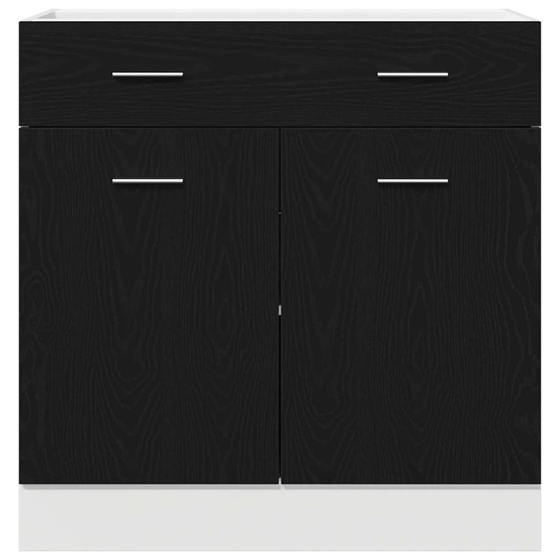 vidaXL Hanging Cabinet with Drawer Riga Black Oak 80 x 31 x 81.5 cm