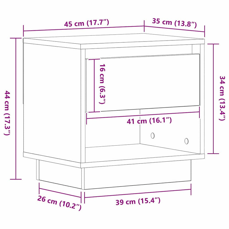 vidaXL Nightstand 2 pcs Artisan Oak 45 x 34 x 44 cm Engineered Wood