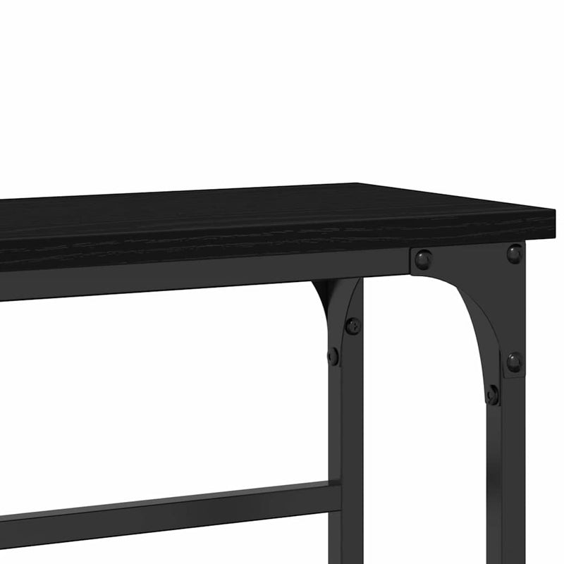 vidaXL Console Table with Shelf Black oak 75 x 19.5 x 75 cm