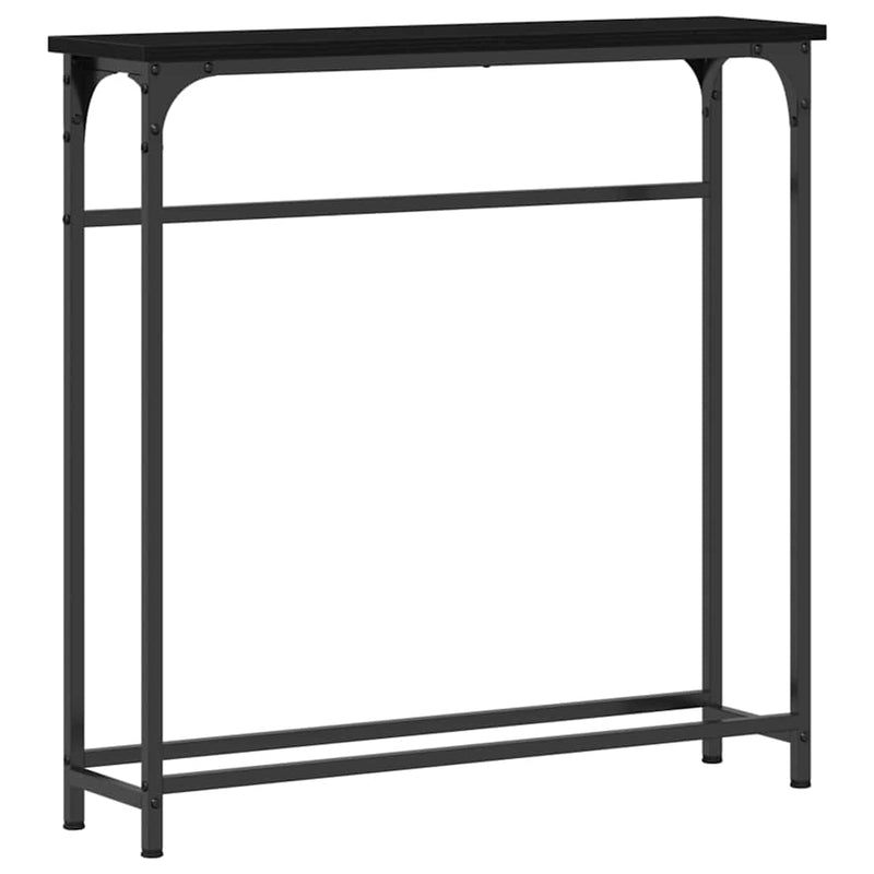 vidaXL Console Table with Shelf Black oak 75 x 19.5 x 75 cm
