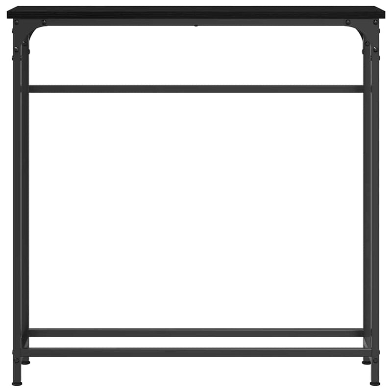 vidaXL Console Table with Shelf Black oak 75 x 19.5 x 75 cm