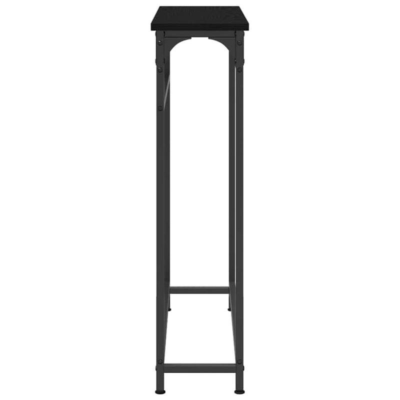 vidaXL Console Table with Shelf Black oak 75 x 19.5 x 75 cm