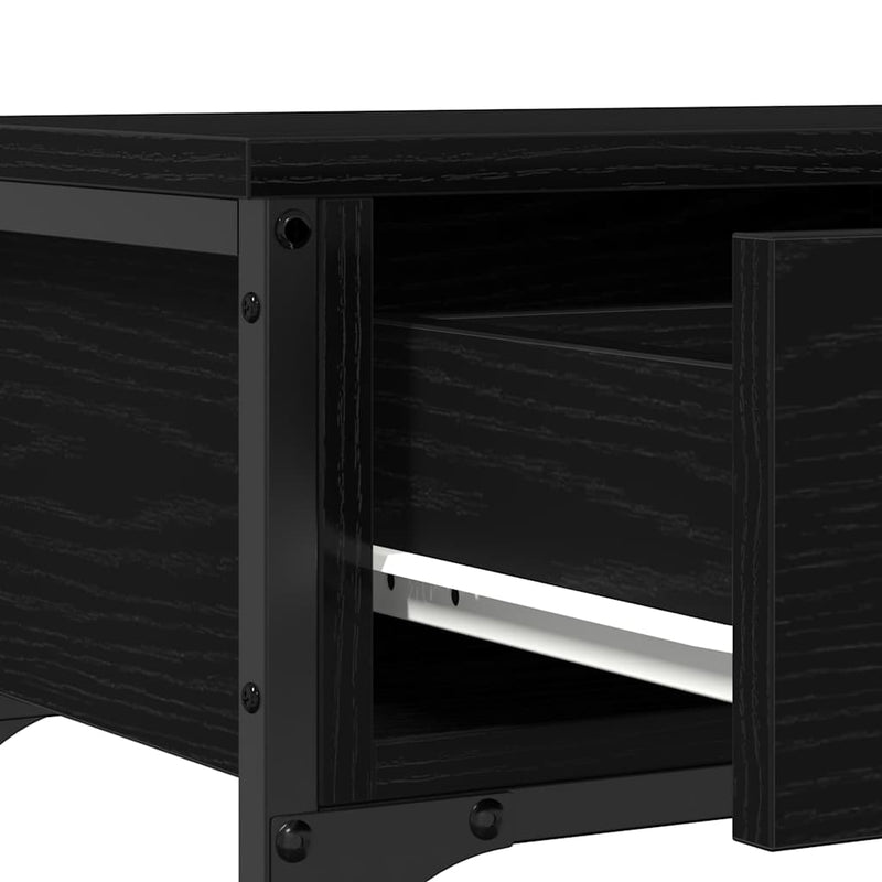 vidaXL Console Table with Drawer Black oak 72.5 x 25 x 75 cm
