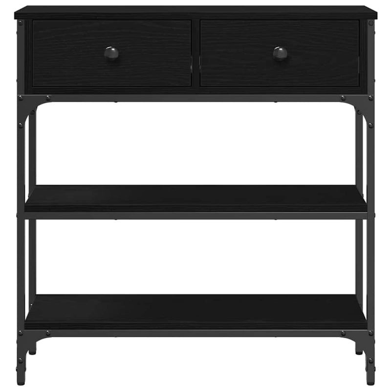 vidaXL Console Table with Drawer Black oak 72.5 x 25 x 75 cm