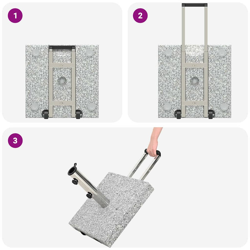 vidaXL Parasol Base Grey 41 x 41 x 37 cm Granite