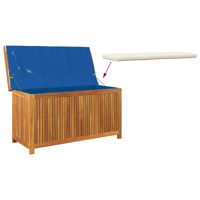 vidaXL Outdoor Cushion Box 113x50x60.5 cm Solid Wood Acacia