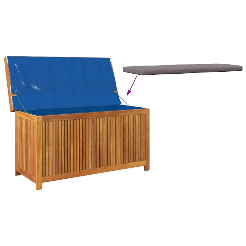 vidaXL Outdoor Cushion Box 113x50x60.5 cm Solid Wood Acacia