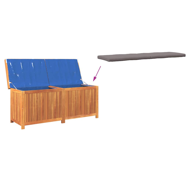 vidaXL Outdoor Cushion Box 150x50x60.5 cm Solid Wood Acacia