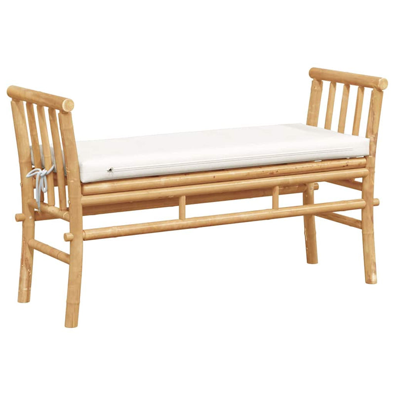vidaXL Garden Bench with Cushion Brown 110 x 38 x 65cm Bamboo
