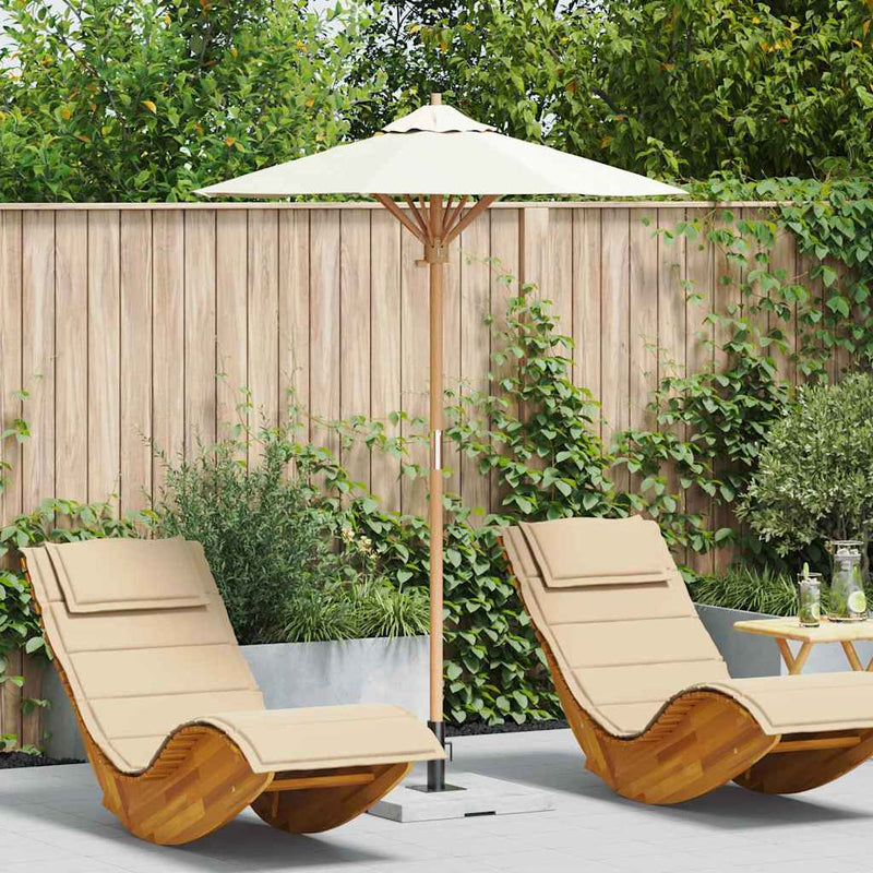 vidaXL Garden Parasol Cream White Ø 270 x 260 cm Bamboo
