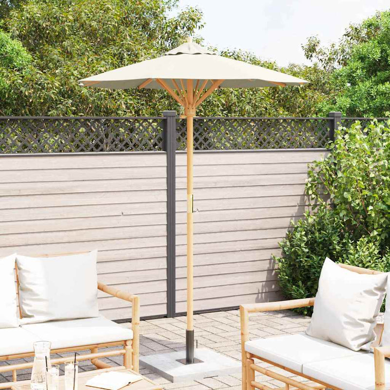 vidaXL Garden Parasol Cream White Ø 270 x 260 cm Bamboo