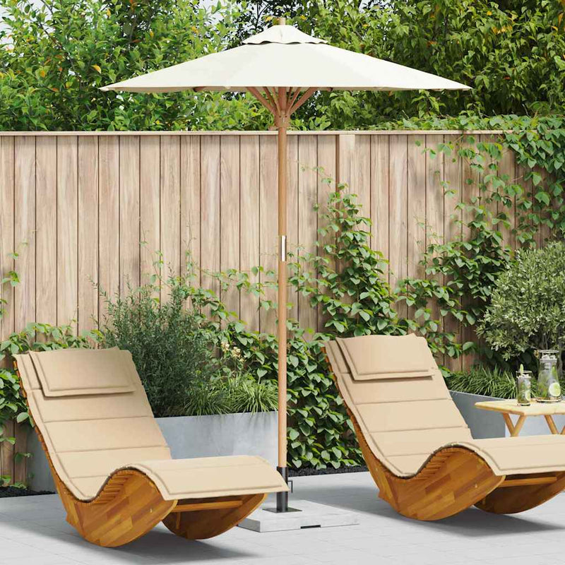 vidaXL Garden Parasol Cream White Ø 270 x 260 cm Bamboo