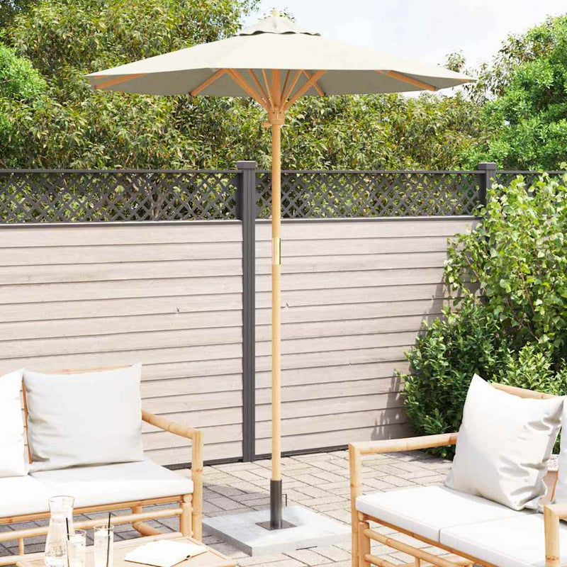 vidaXL Garden Parasol Cream White Ø 270 x 260 cm Bamboo
