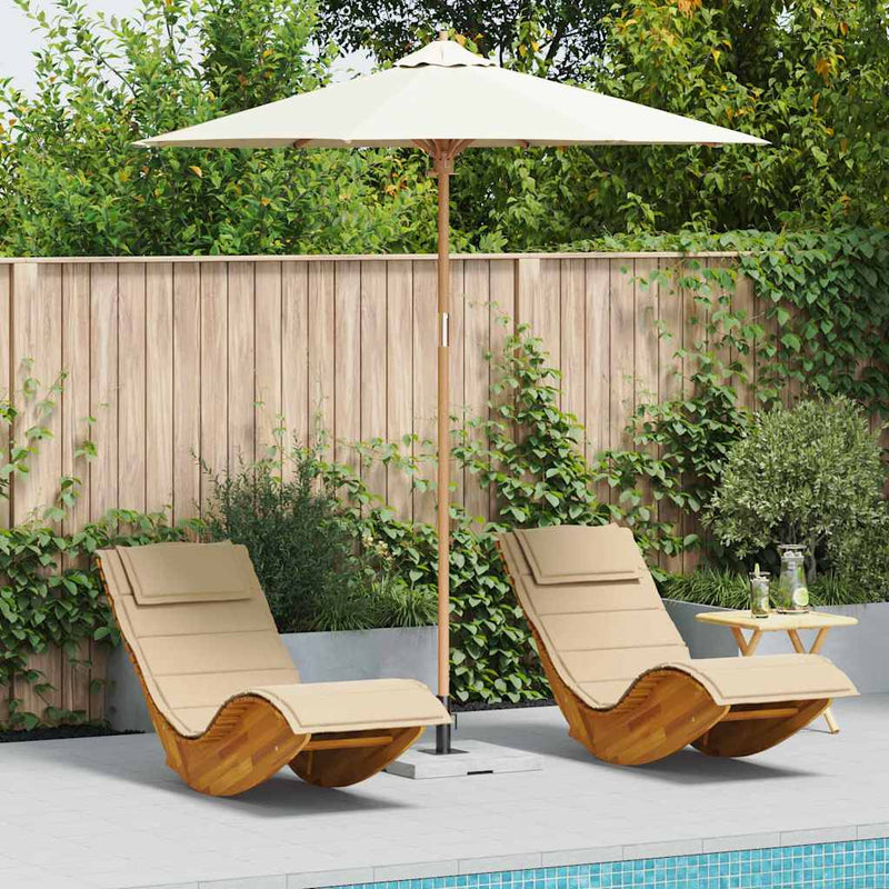 vidaXL Garden Parasol Cream White Ø 270 x 260 cm Bamboo
