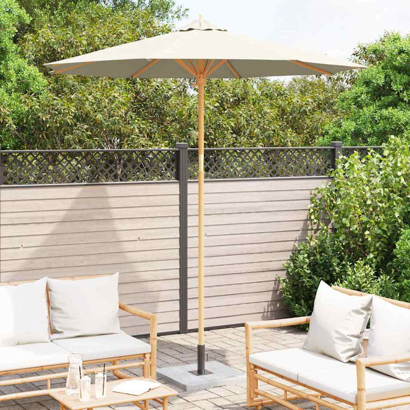 vidaXL Garden Parasol Cream White Ø 270 x 260 cm Bamboo