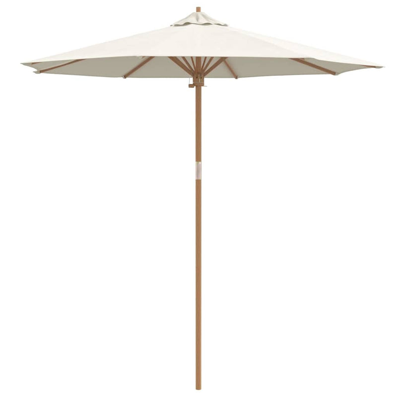 vidaXL Garden Parasol Cream White Ø 270 x 260 cm Bamboo