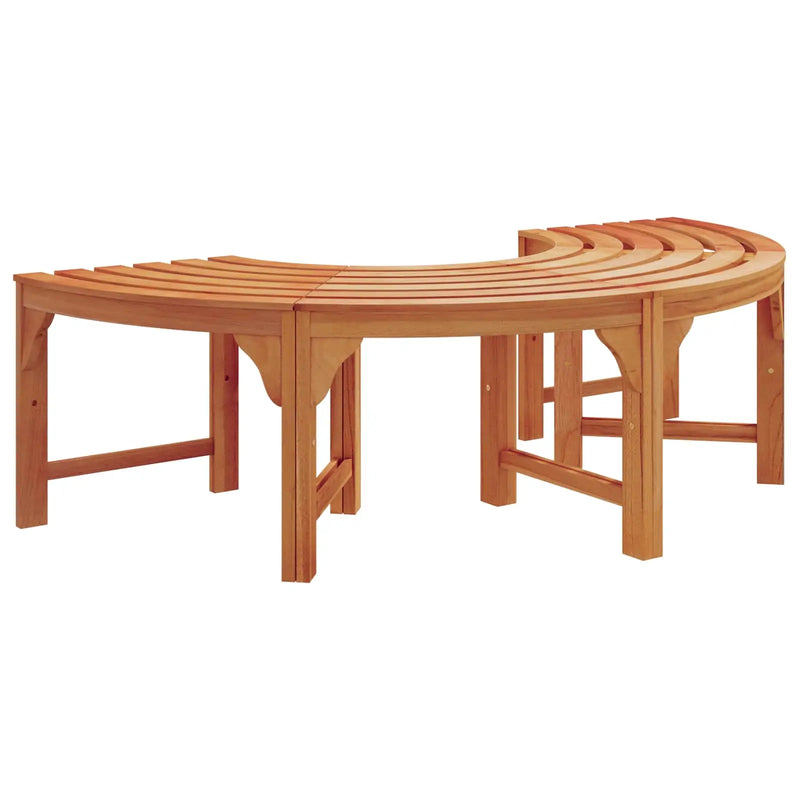 Tree Bench 2 pcs Natural 160 x 80 x 45cm Solid Eucalyptus Wood