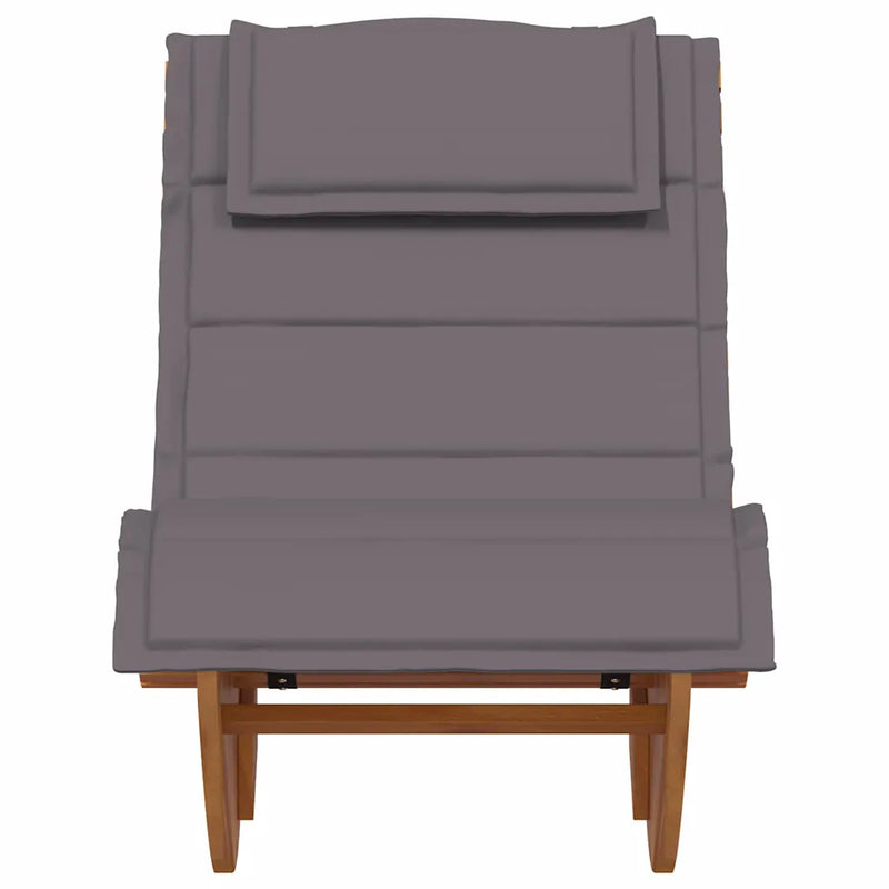 Sun Lounger with Cushion 2-person 2 pcs Brown Solid Acacia Wood