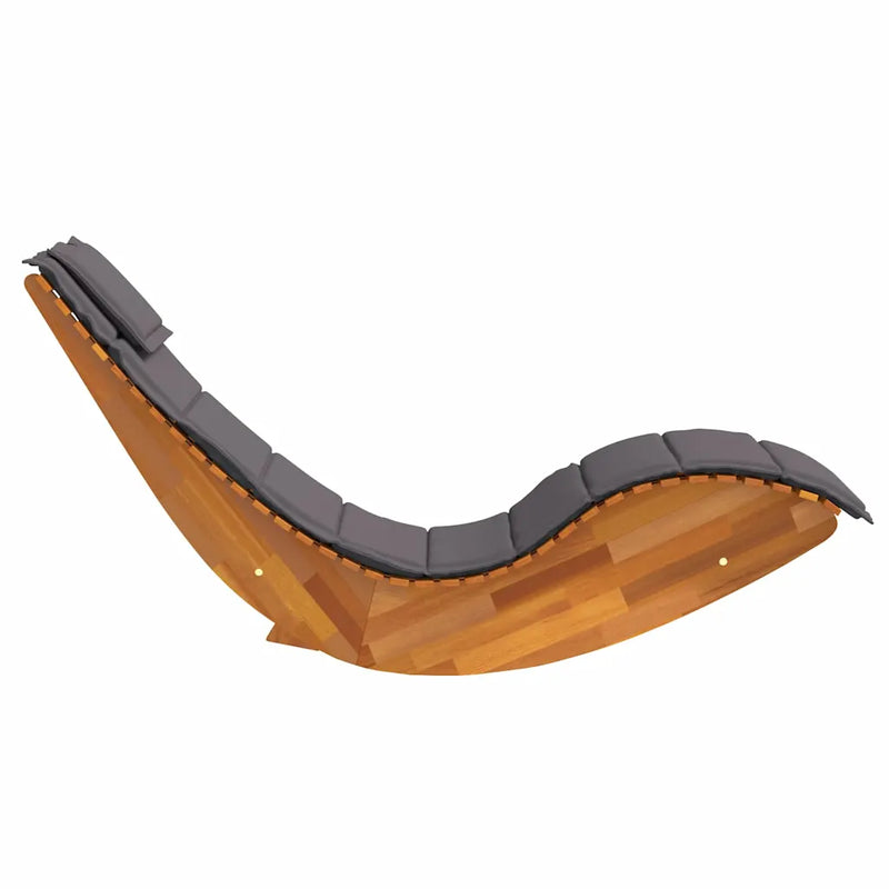 Sun Lounger with Cushion 2-person 2 pcs Brown Solid Acacia Wood