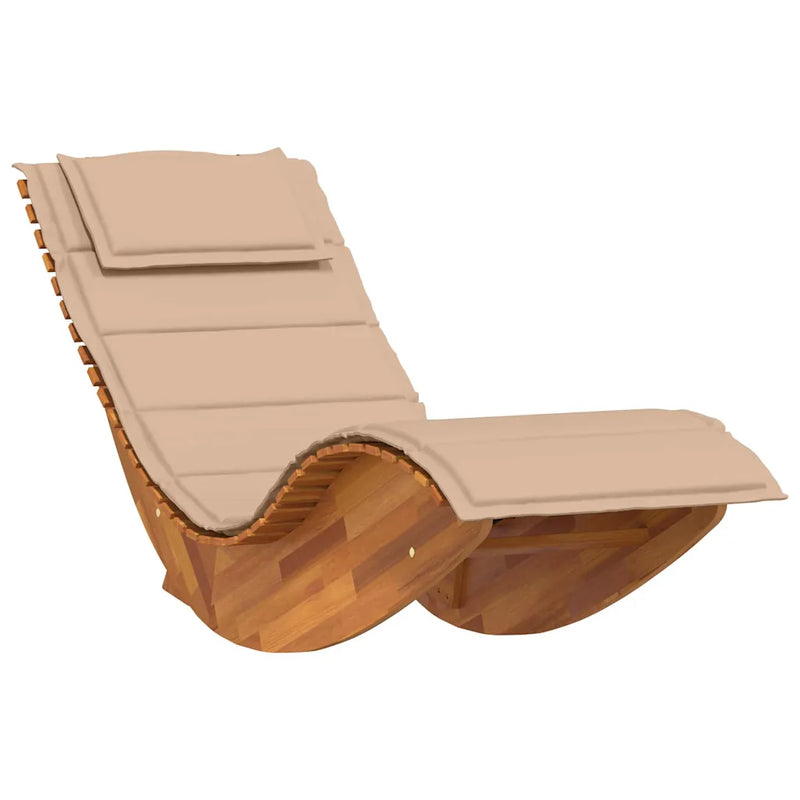 Sun Lounger with Cushion 2-person 2 pcs Brown Solid Acacia Wood