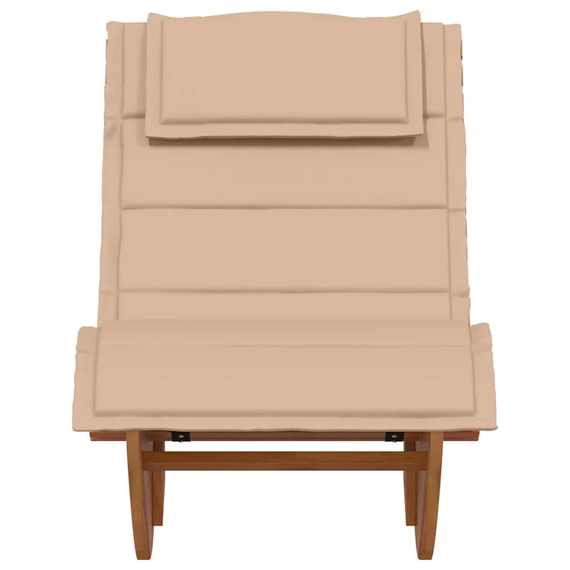 Sun Lounger with Cushion 2-person 2 pcs Brown Solid Acacia Wood