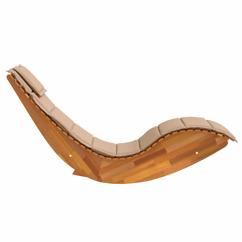 Sun Lounger with Cushion 2-person 2 pcs Brown Solid Acacia Wood