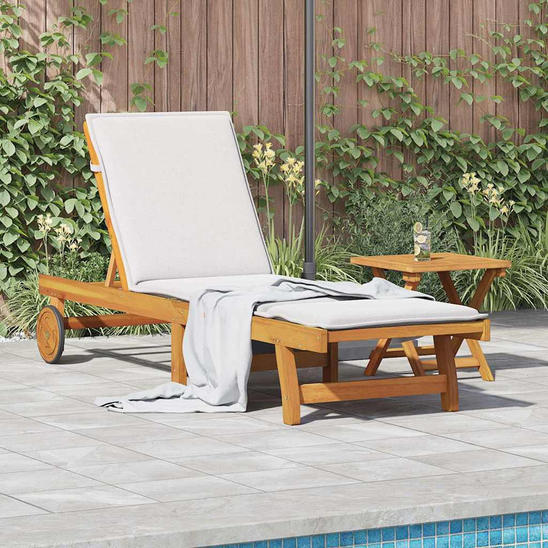 vidaXL Sun Lounger with Table Solid Wood Acacia